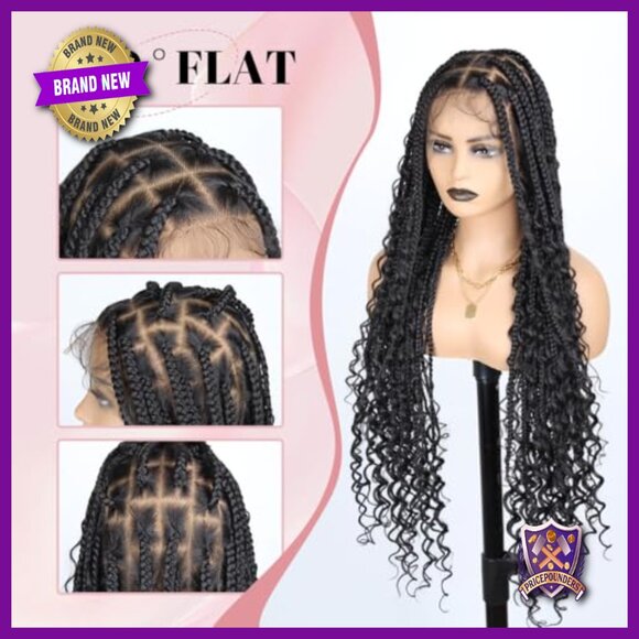 36 Inch Full Lace Synthetic Braided Wig, 360 Lace Front, Knotless Box Braids main image 2